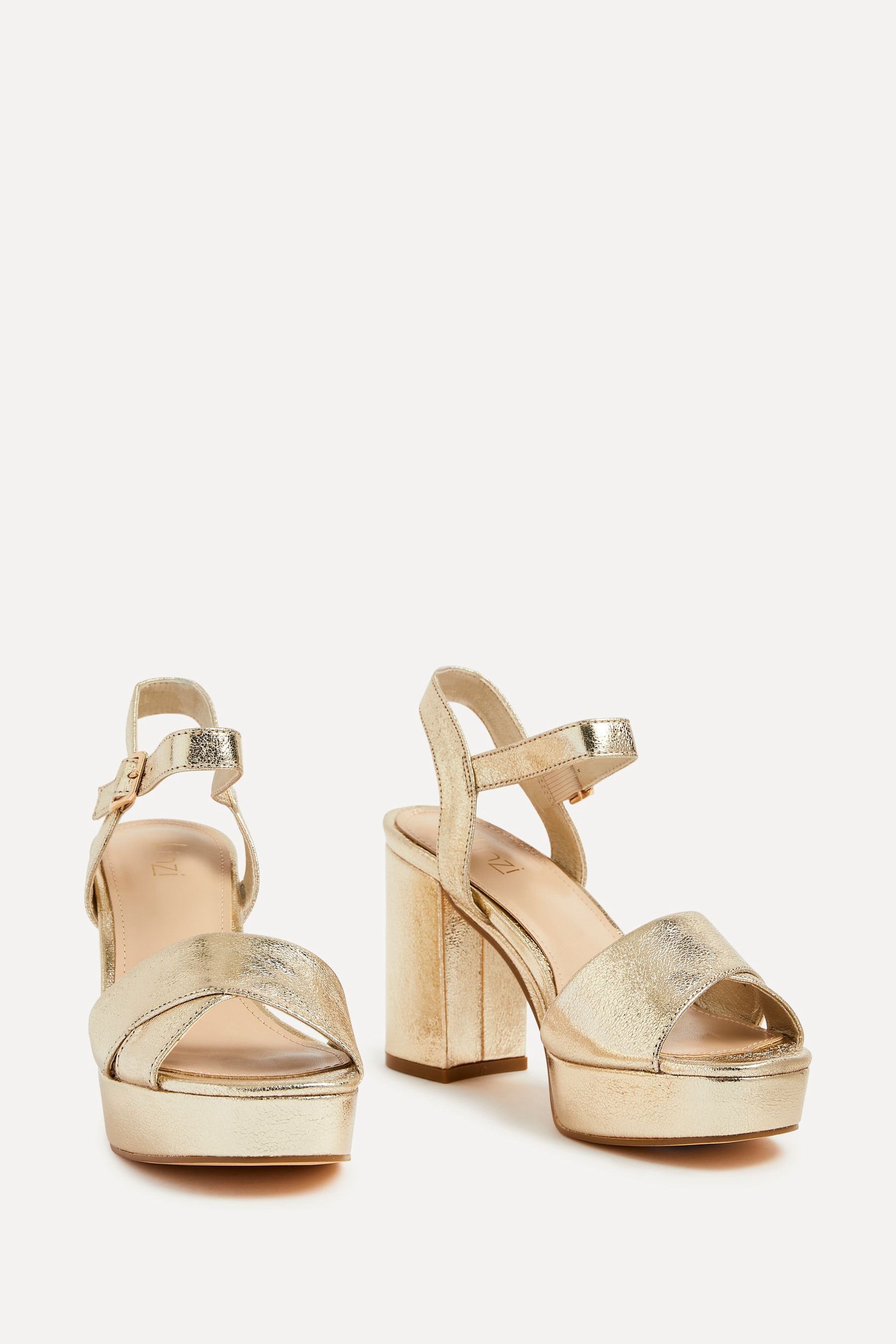 Buy Linzi Gold Verony Strappy Studded Block Heeled Sandals from the Next UK online shop