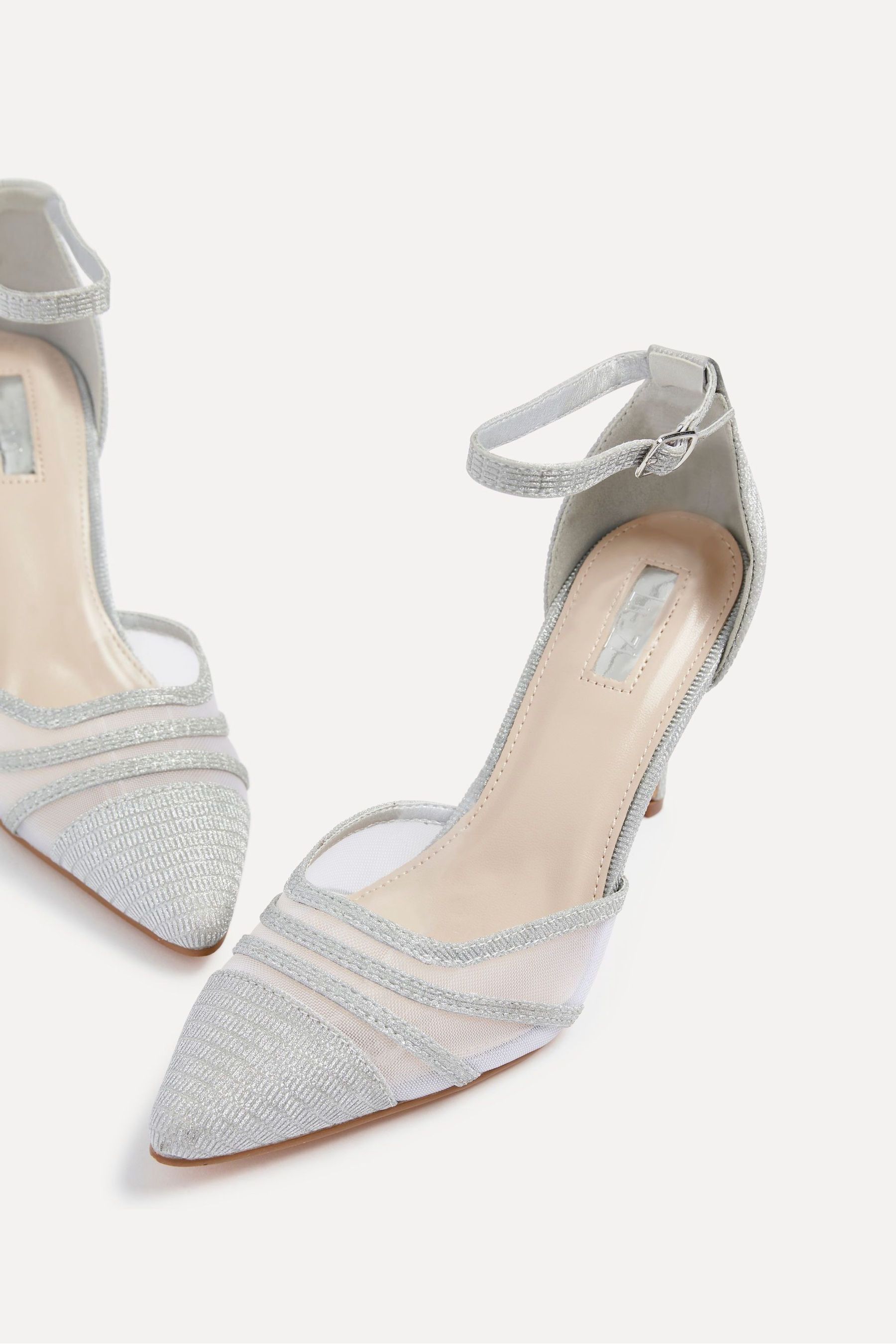 Silver mesh heels on sale
