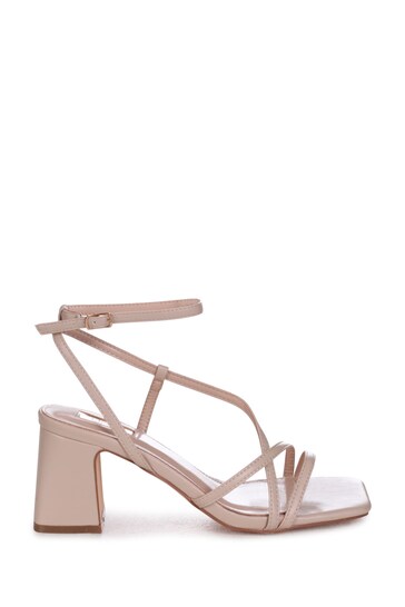 Linzi Brown Memphis Block Heeled Sandals With Cross Over Front Straps