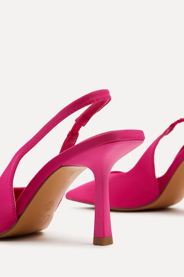 Linzi Pink Fling Sling Back Court Style Heel Sandals