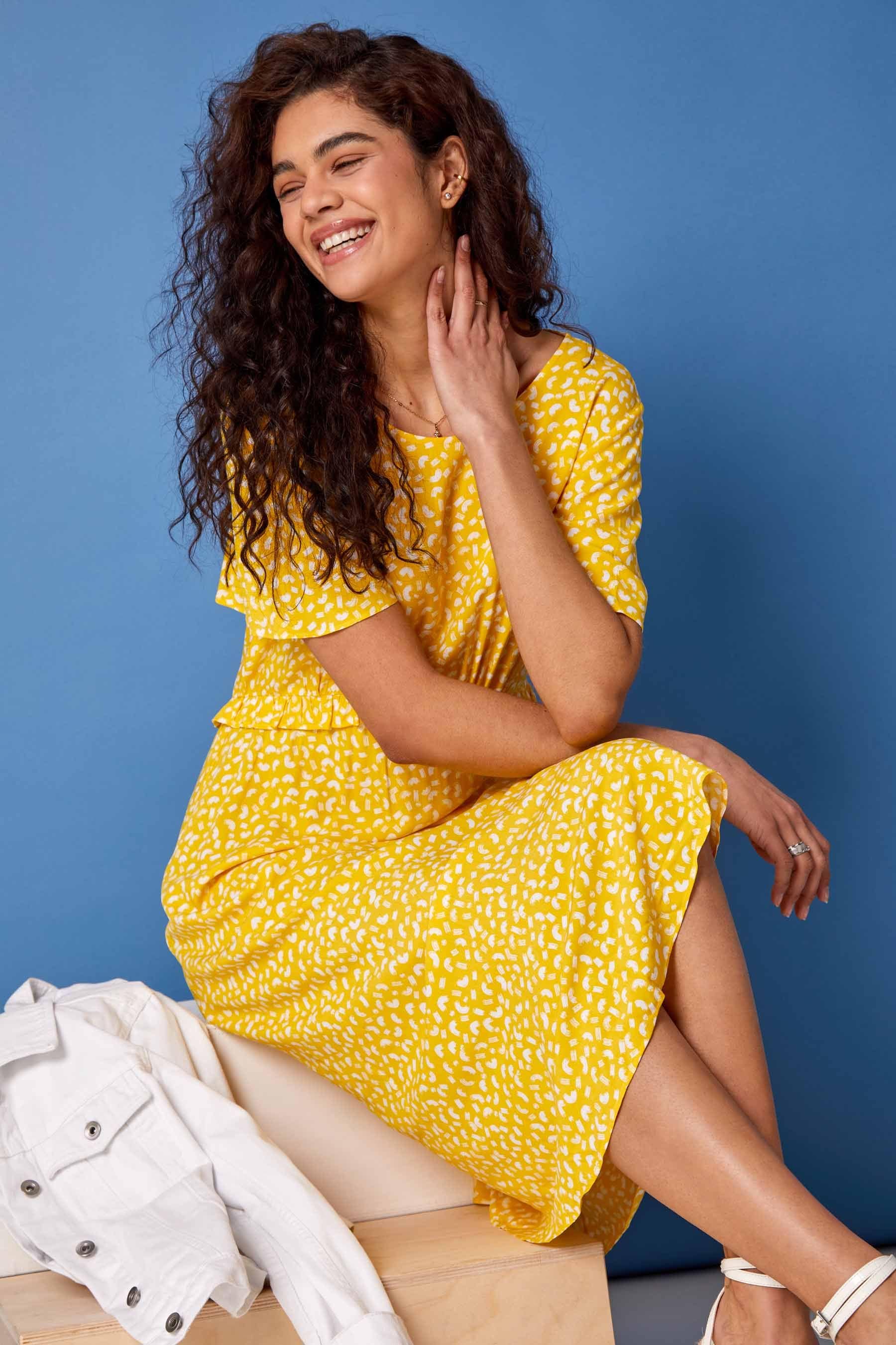 Roman top yellow dress