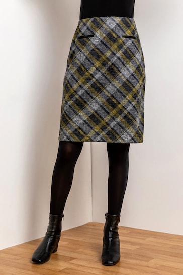 Roman Grey Short Textured Jersey Skirt
