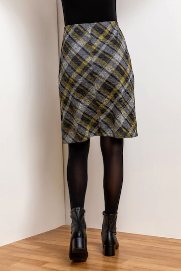 Roman Grey Short Textured Jersey Skirt