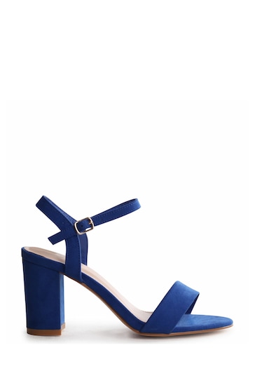 Linzi Blue Skyline Open Back Barely There Block Heeled Sandals