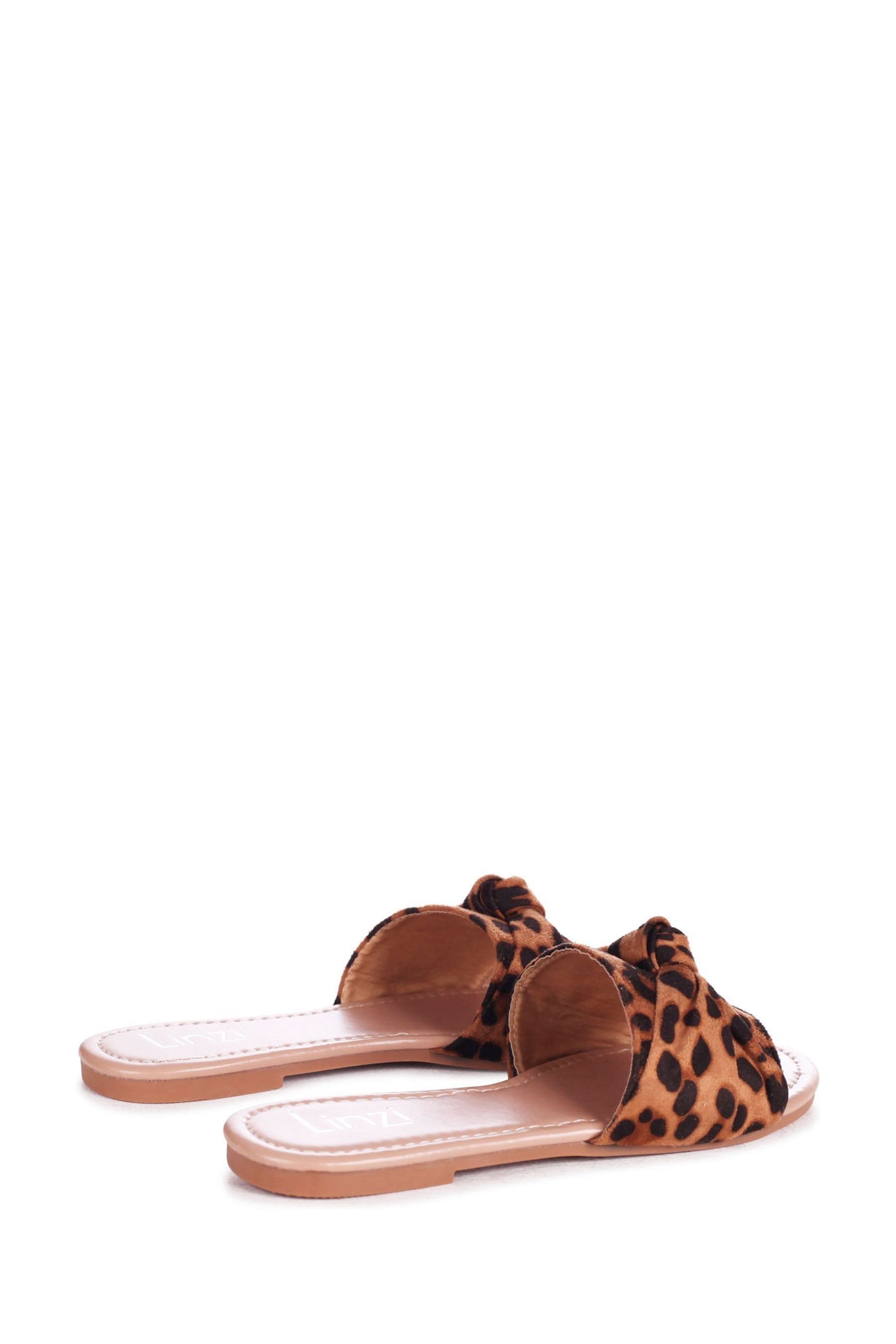 Leopard print bow new arrivals sliders