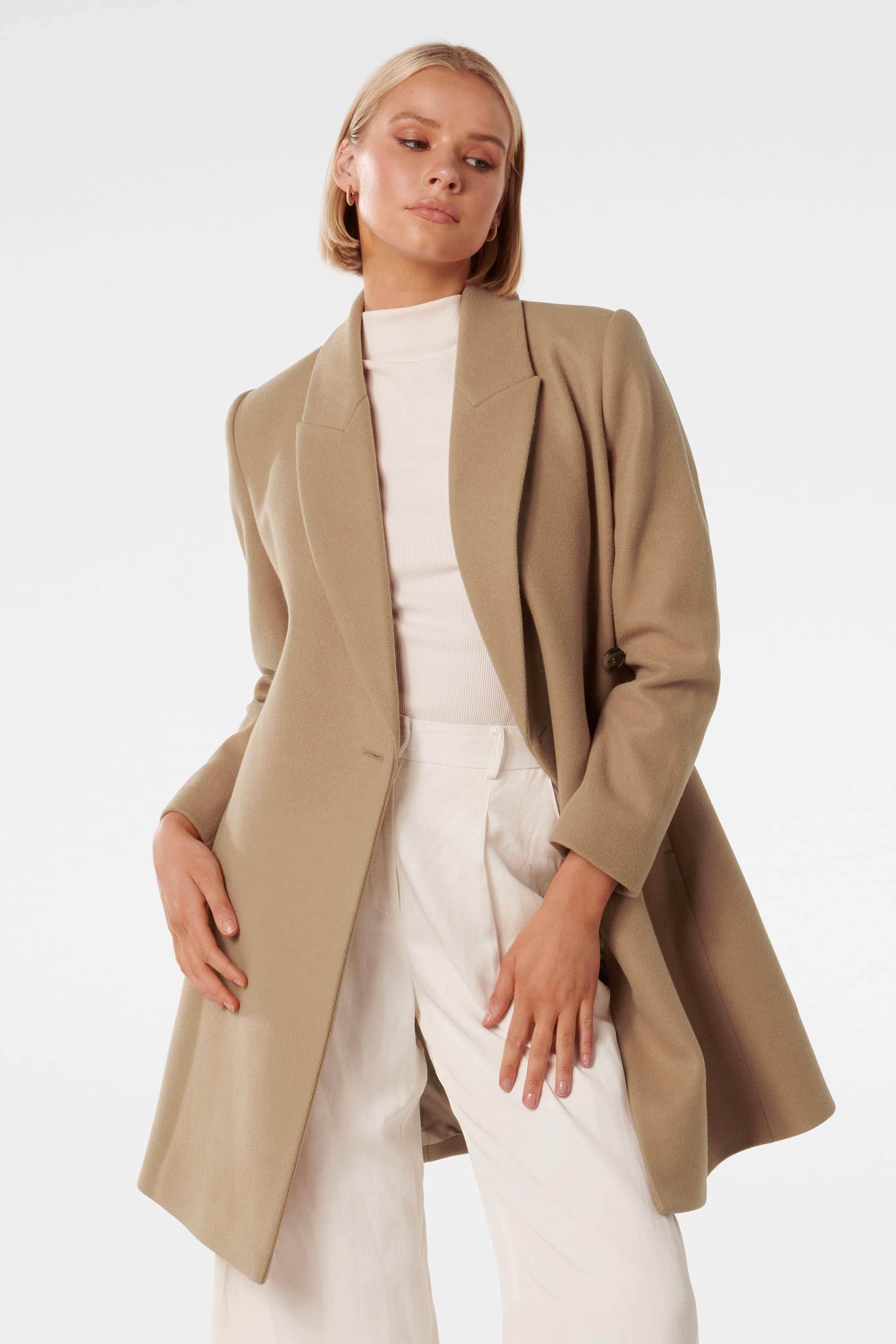 Forever New Brown Jenny Fit and Flare Coat