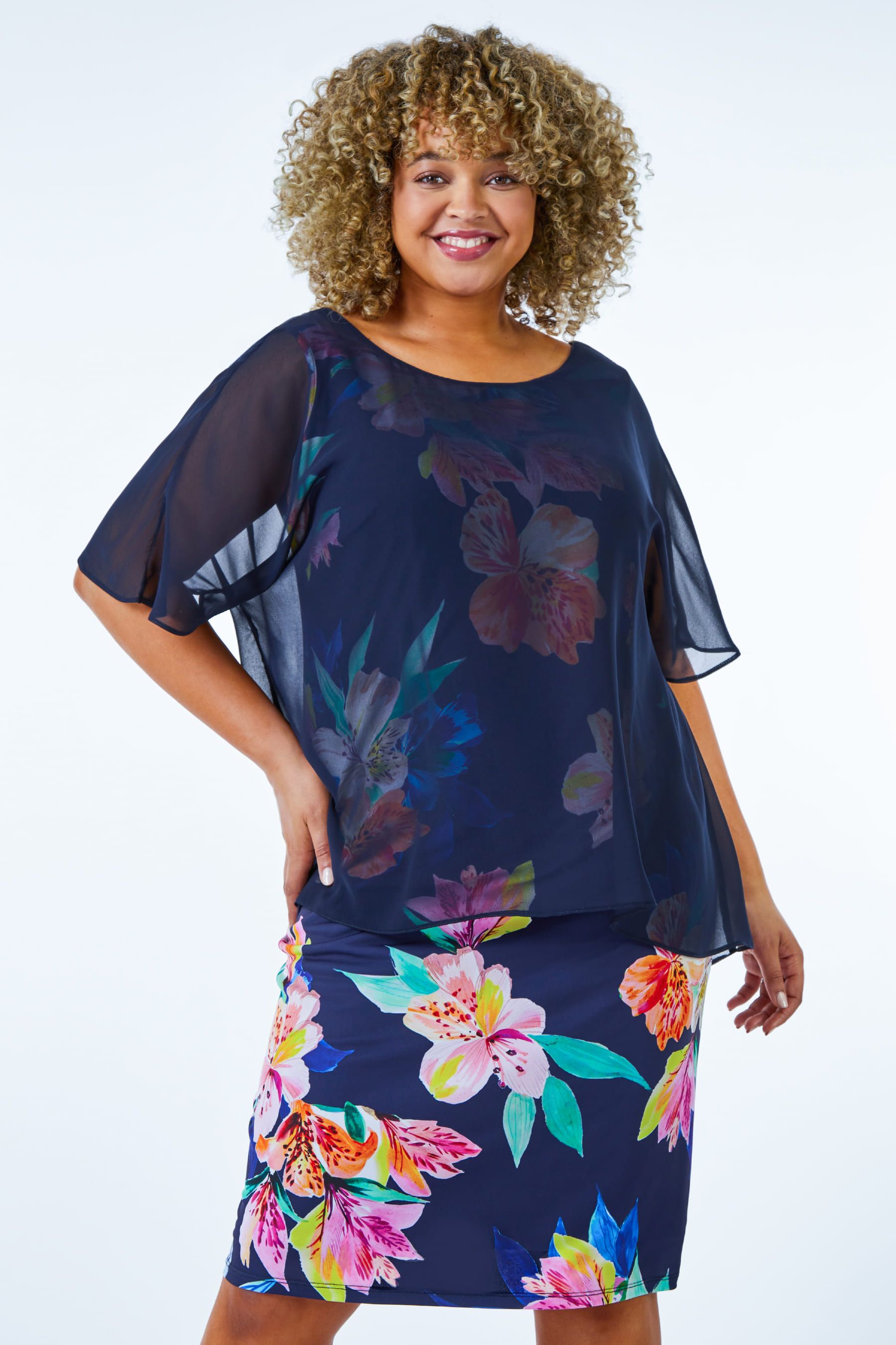 Chiffon overlay shop dress uk