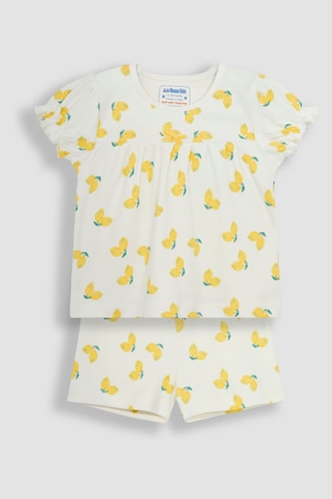 JoJo Maman Bébé Yellow Fruit Printed Jersey Pyjamas