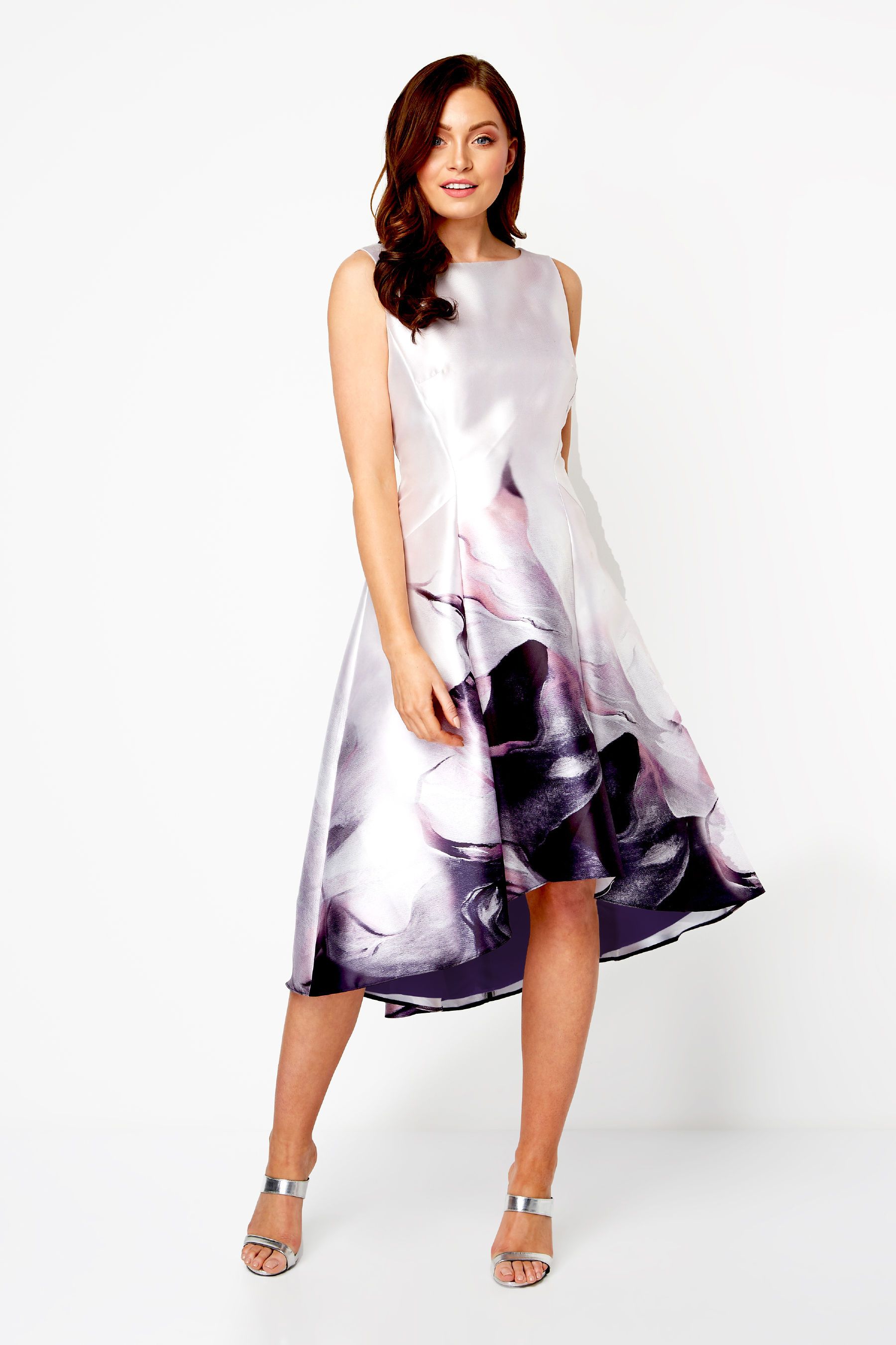 Roman dip top hem dress