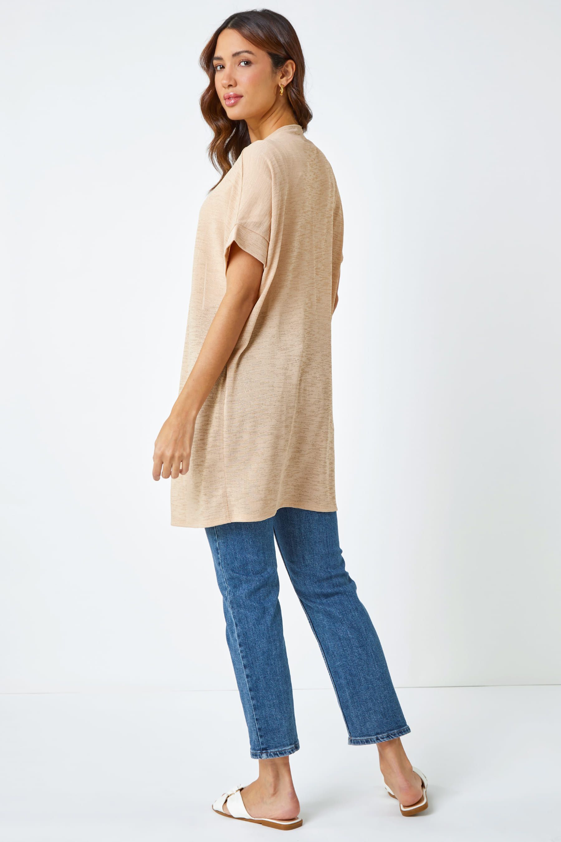 Buy Roman Natural Short Sleeve Longline Cardigan from the Next UK