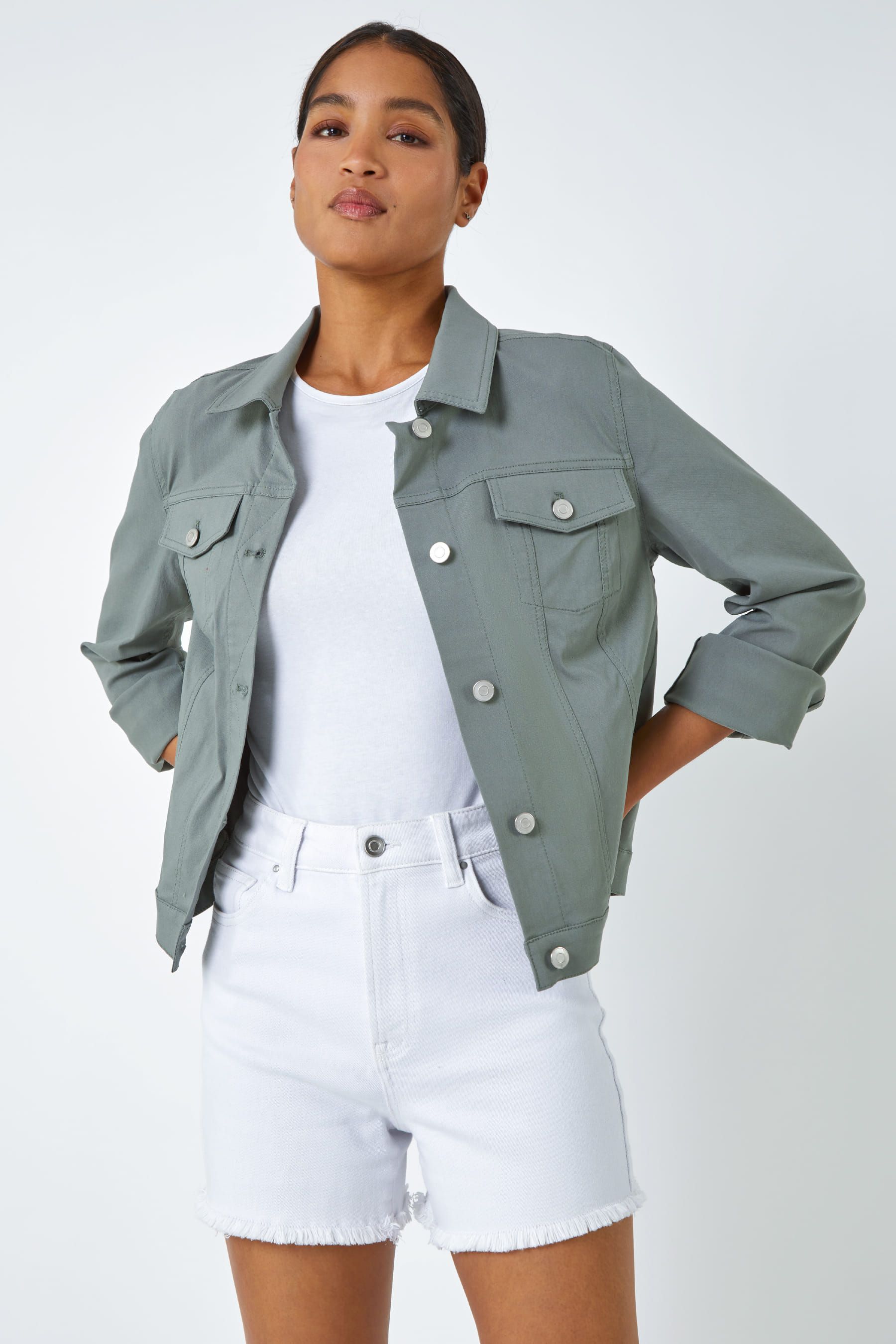 Light green on sale denim jacket