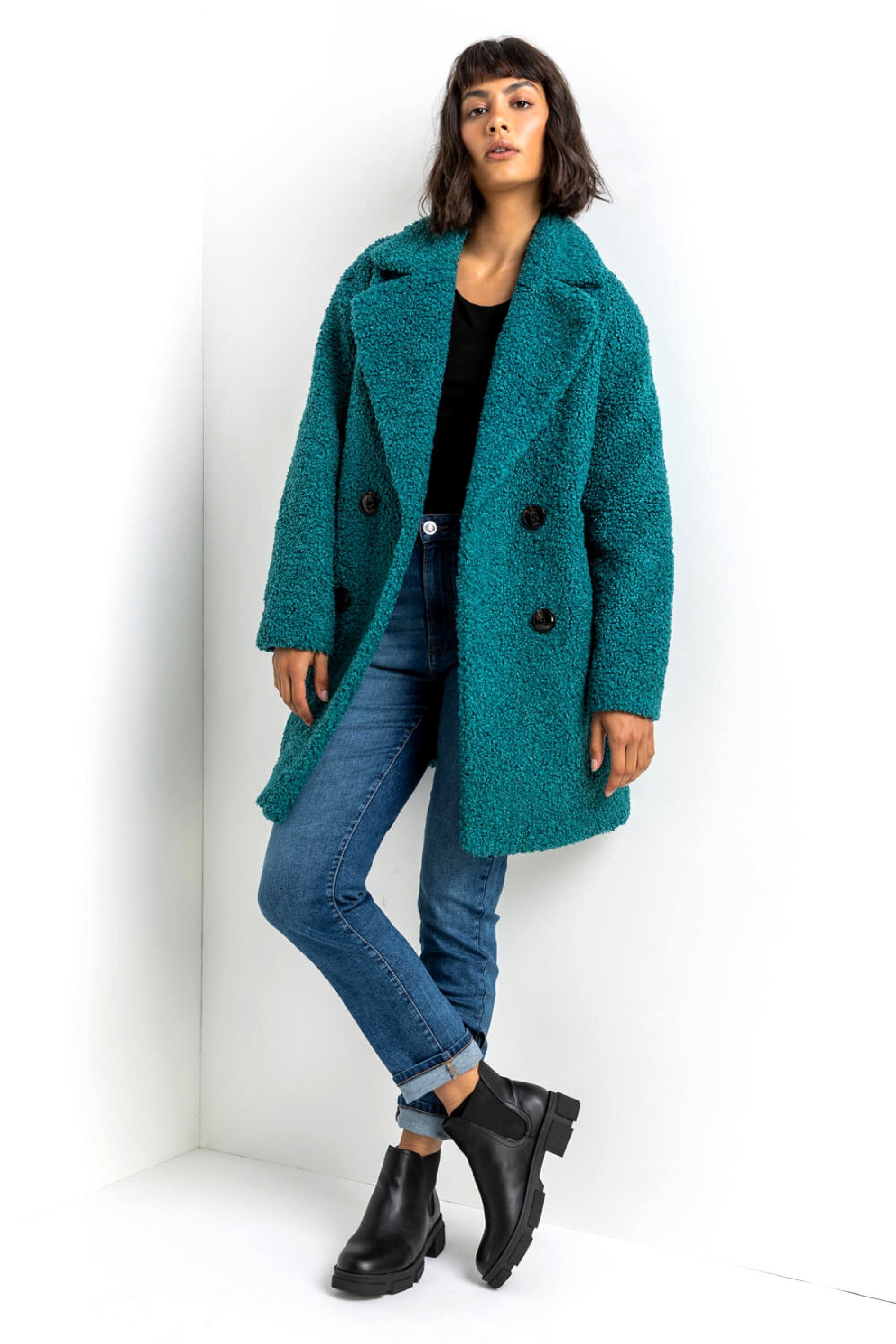 Green teddy coat online uk