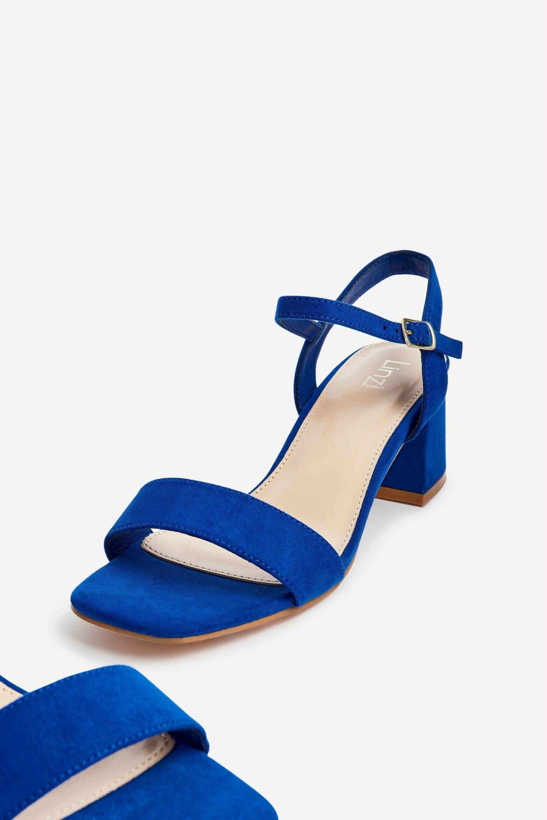 Buy Linzi Cobalt Blue Darcie Barely There Block Heeled Sandals