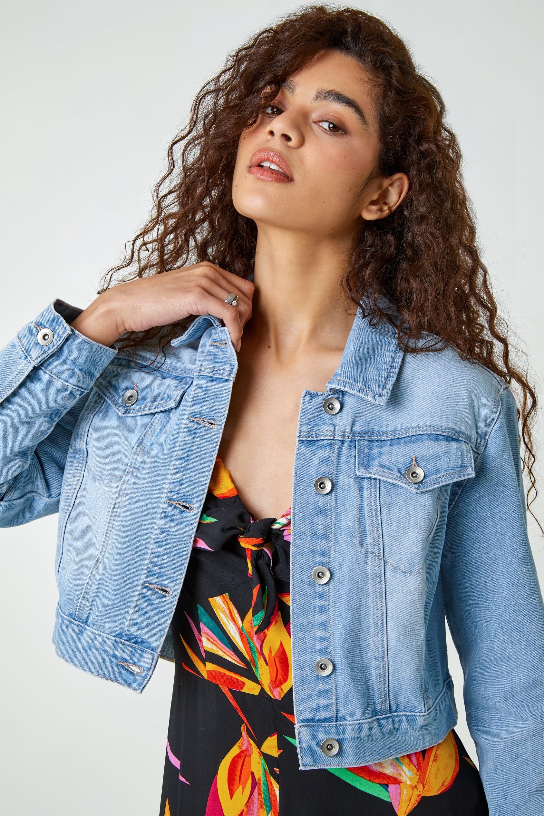 Light blue short deals denim jacket