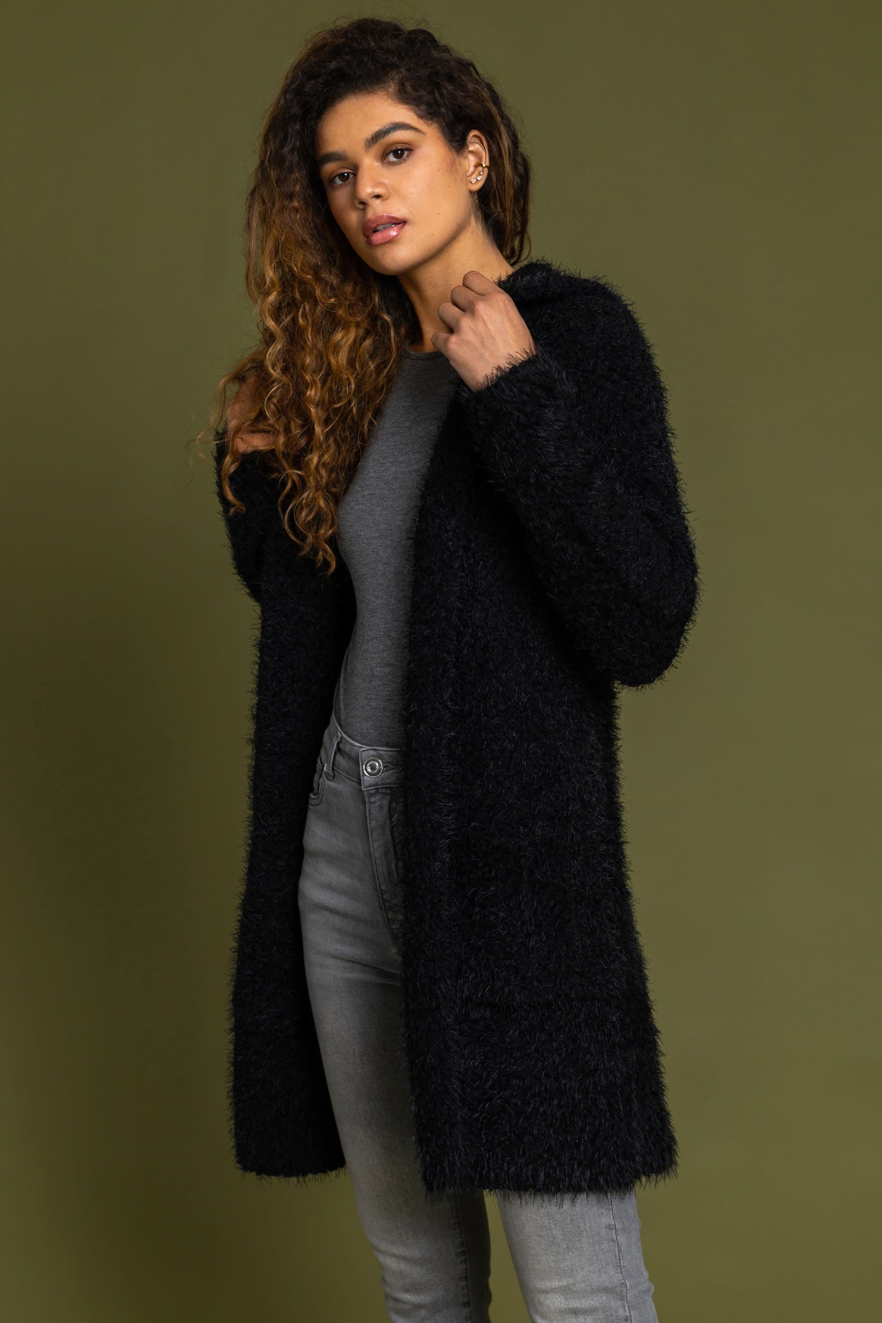 Roman black cardigan outlet