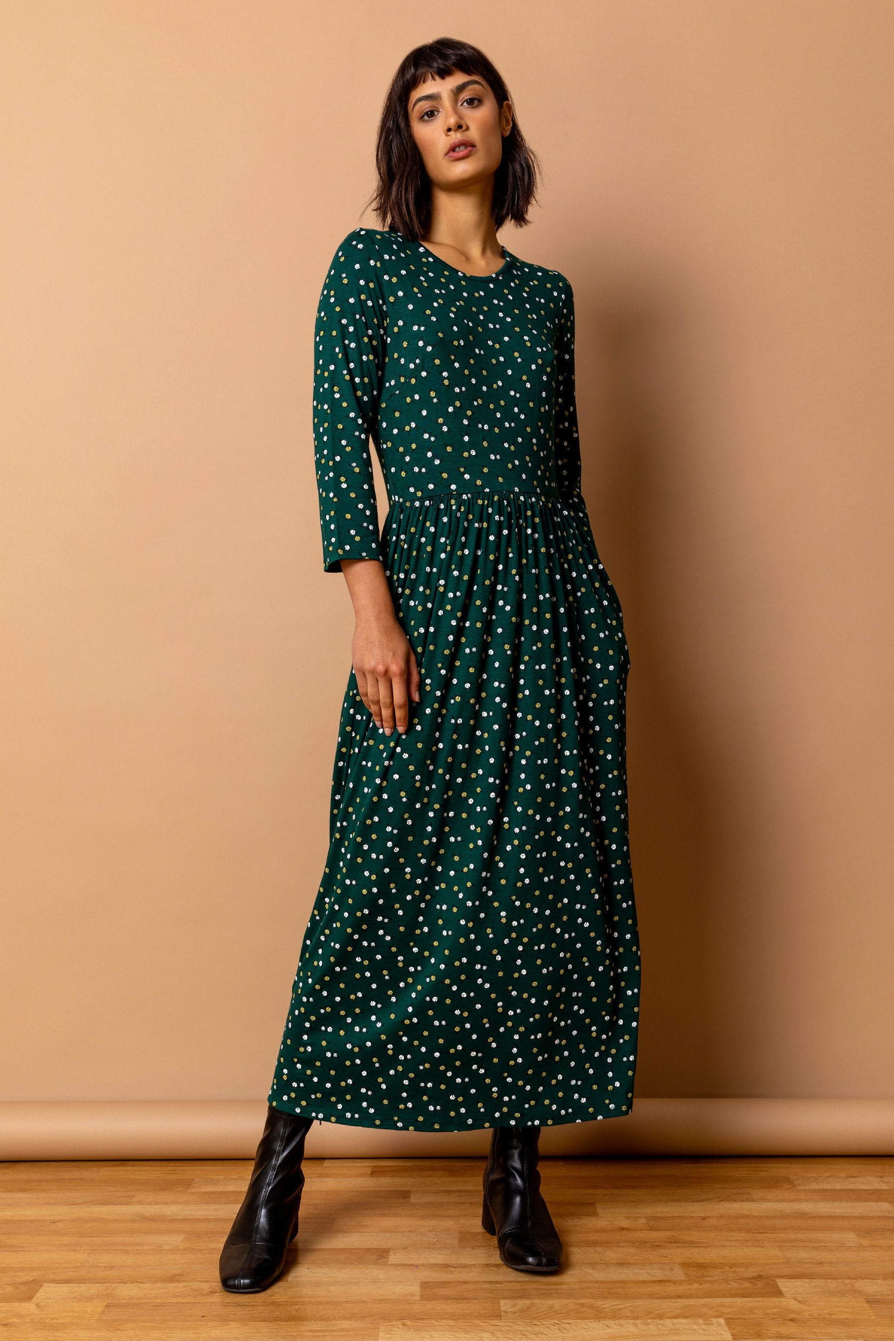 Ditsy print clearance midi dress