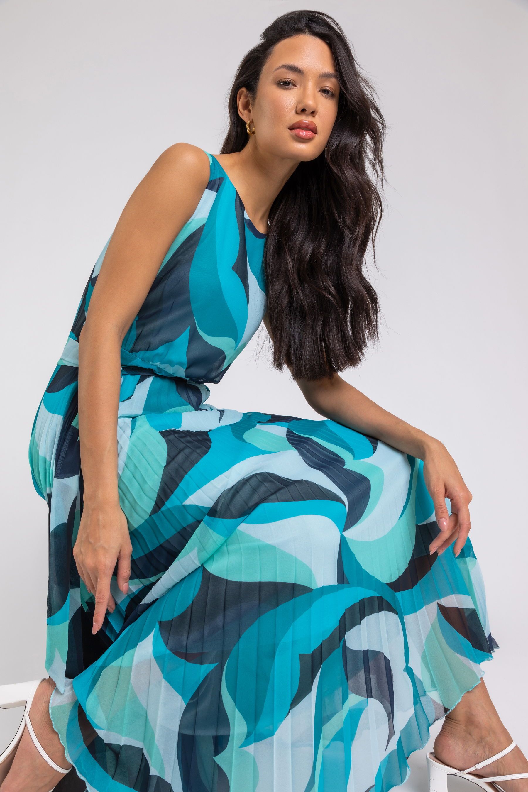 Abstract print maxi hot sale dress