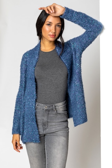 Buy Roman Blue Fluffy Longline Cardigan from the Next UK online shop