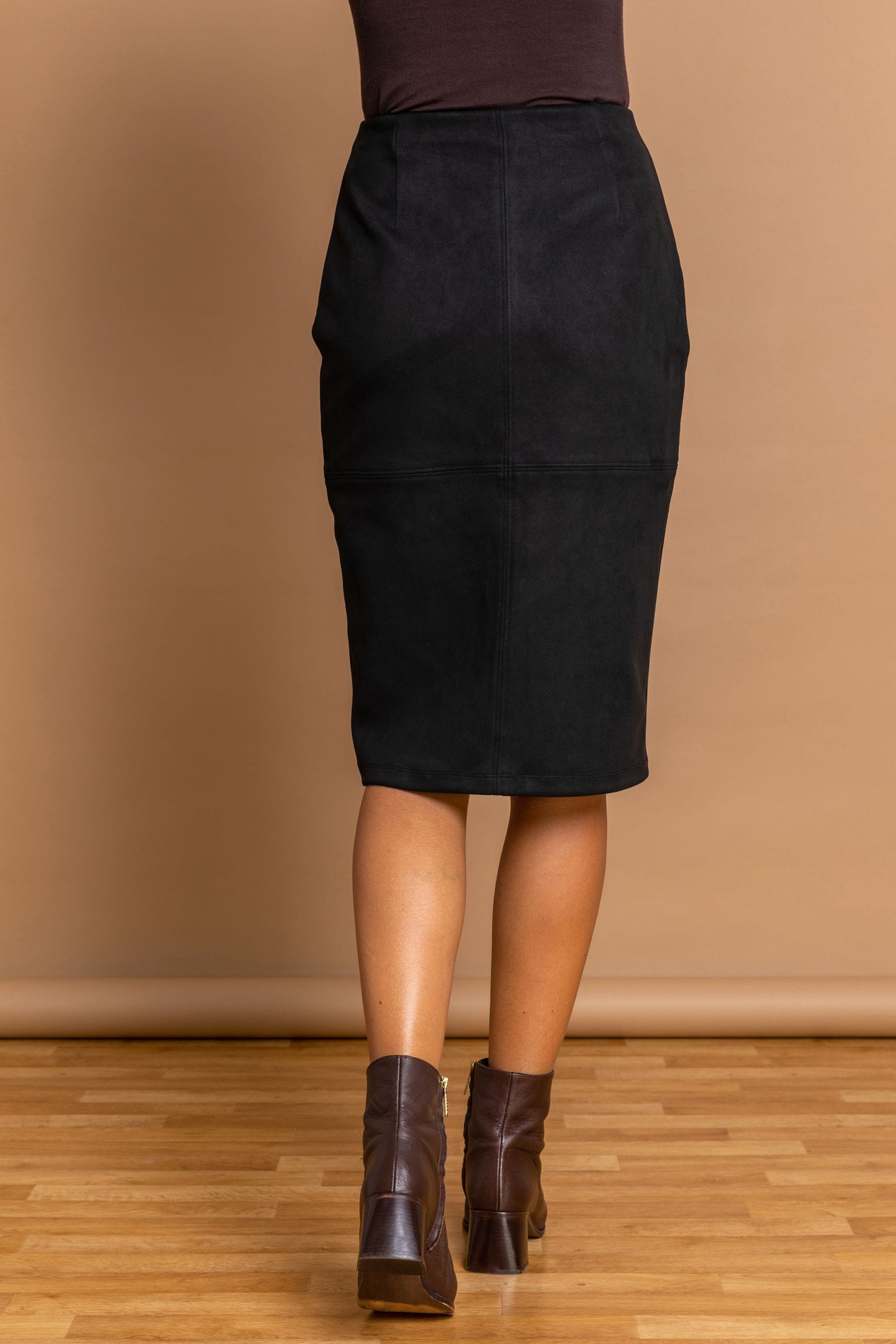 Dark brown stretch deals pencil skirt