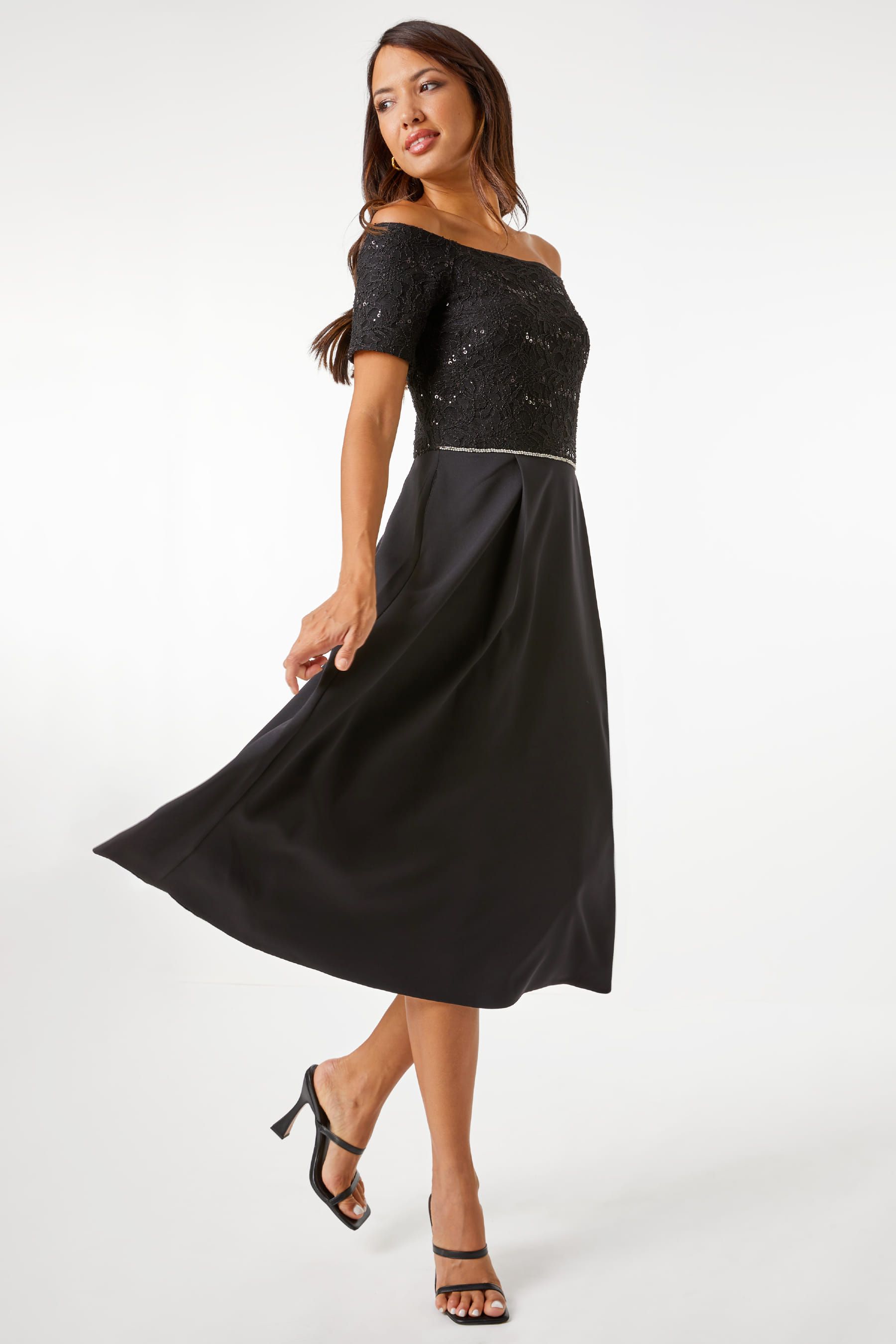 Bardot sapphire sales lace midi dress
