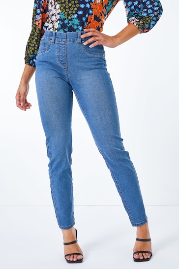 Roman Blue Petite Full Length Twill Jeans