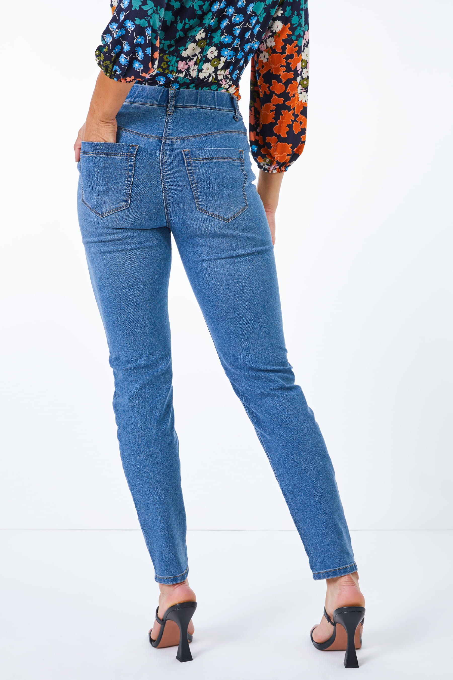 Buy Roman Blue Petite Full Length Twill Jeggings from the Next UK