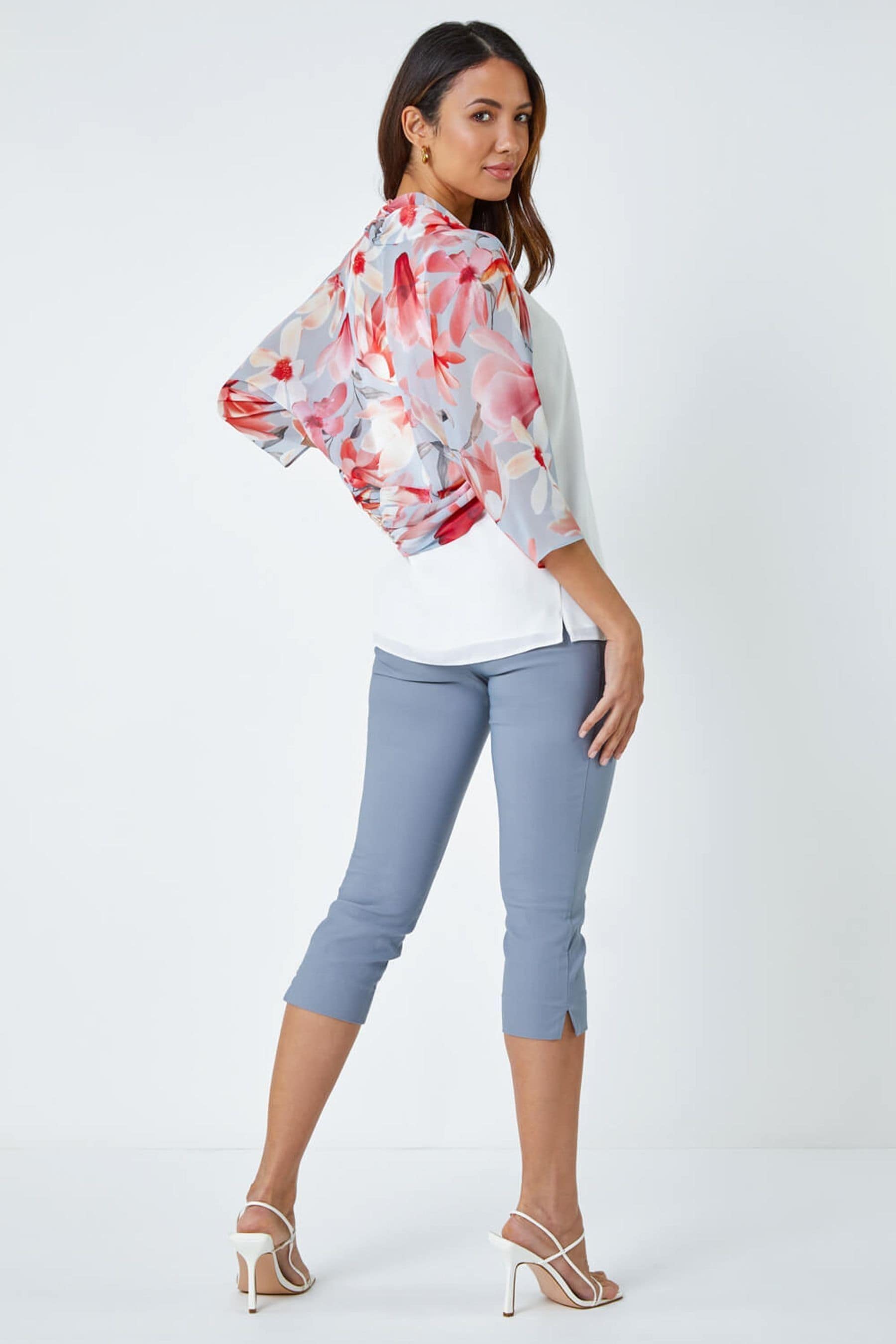 Buy Roman Orange Floral Print Chiffon Bolero Jacket from the Next