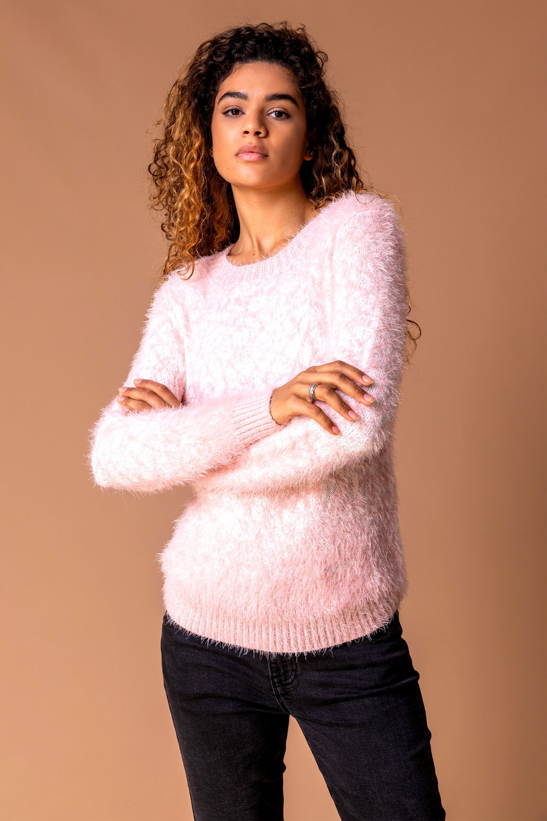 Fluffy hotsell jumper pink