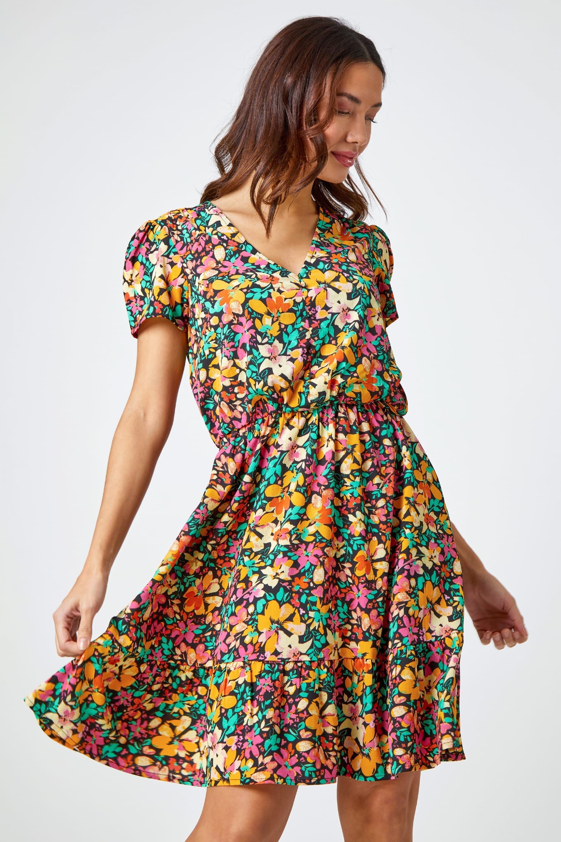 Ditsy print skater dress hot sale
