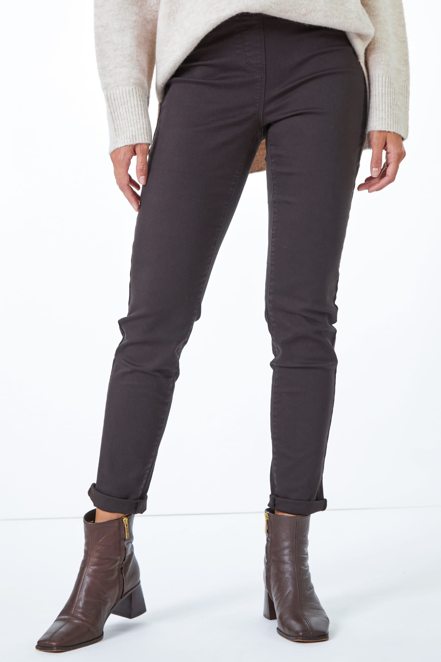 Brown denim jeggings shop