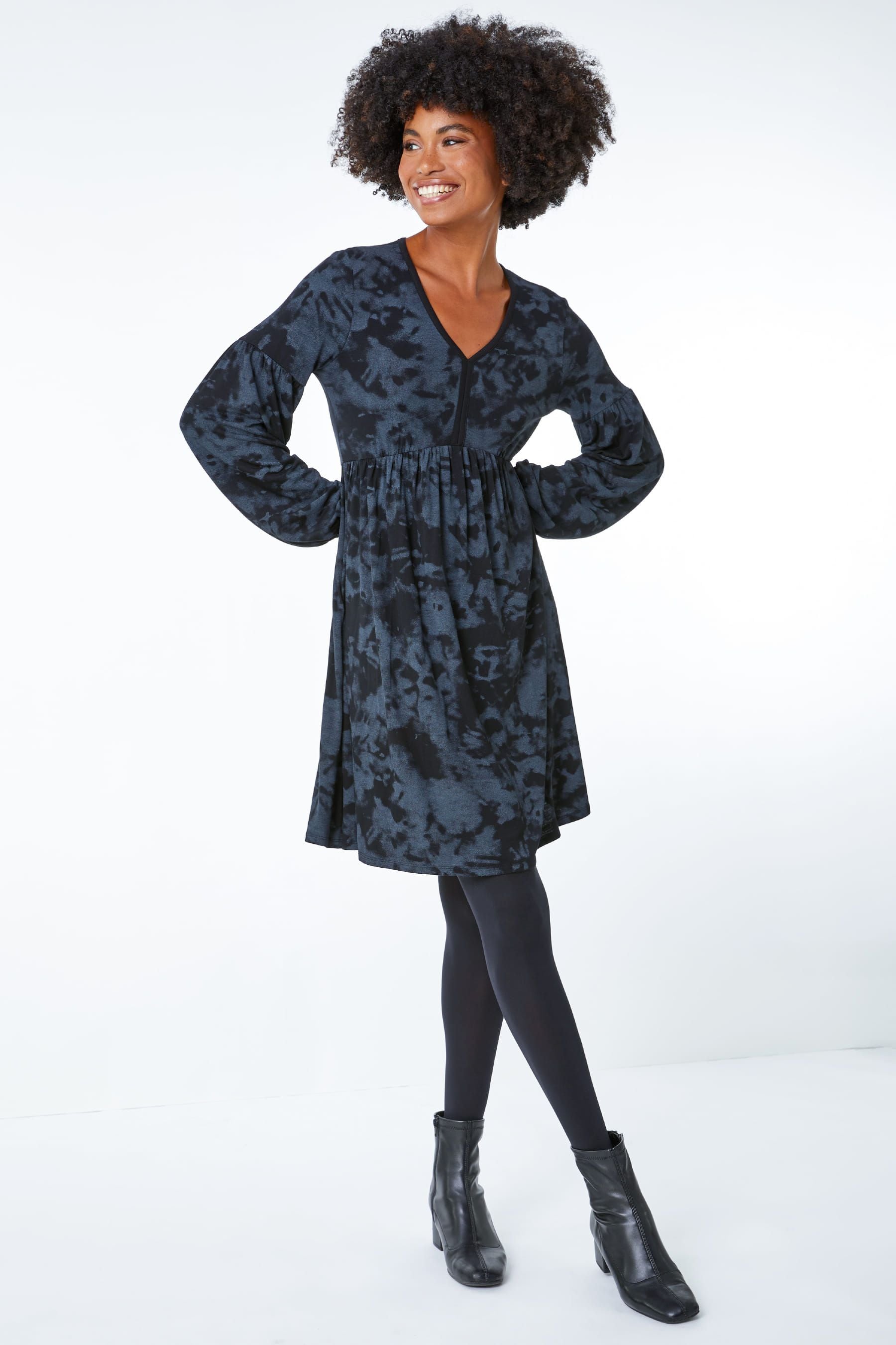 Grey flare discount dress