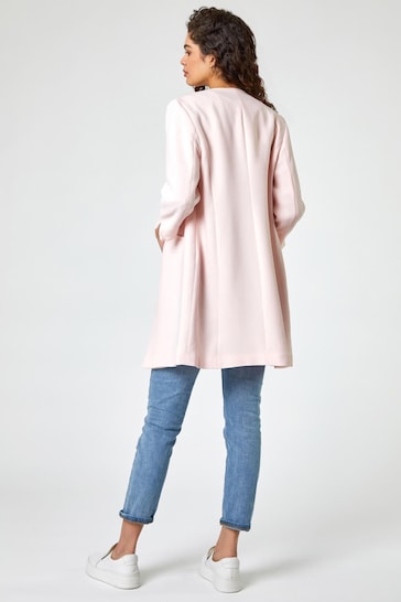 Roman Pink Textured Longline Jacket