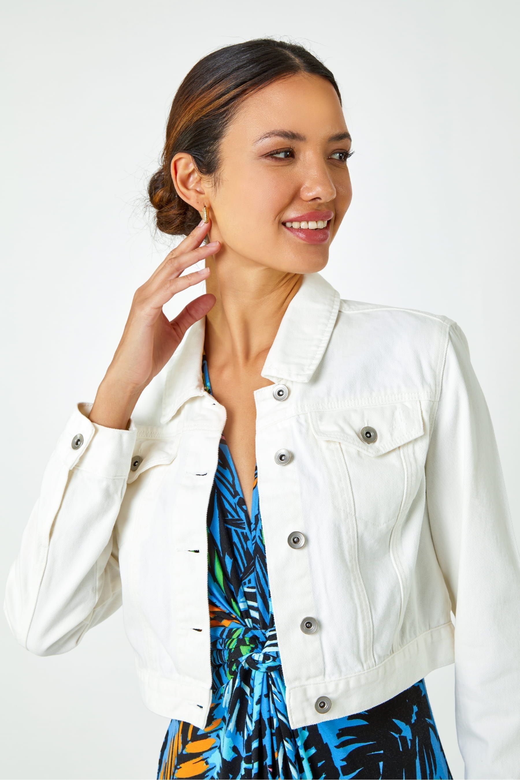 White short outlet jean jacket