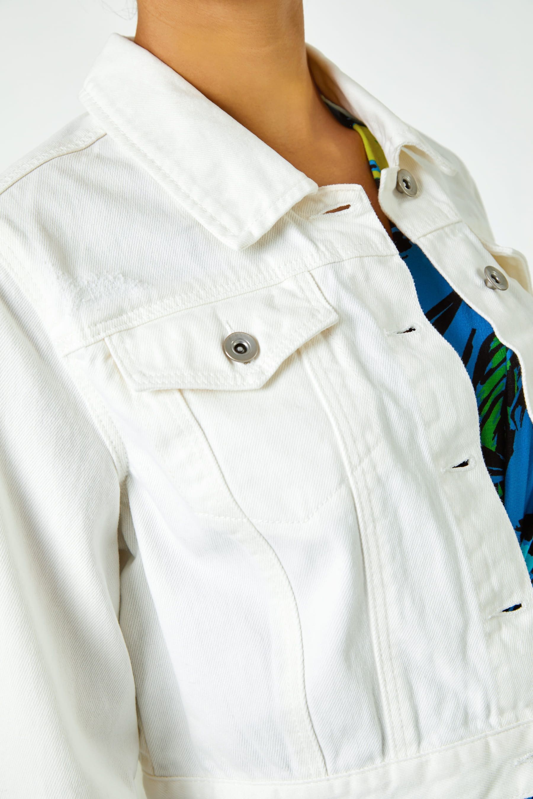 Roman white denim jacket outlet