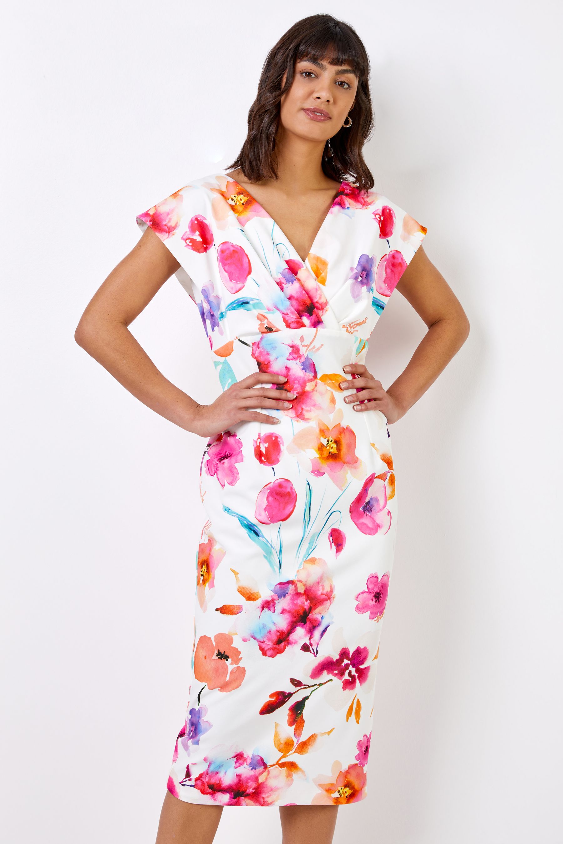 Cross front 2024 midi dress