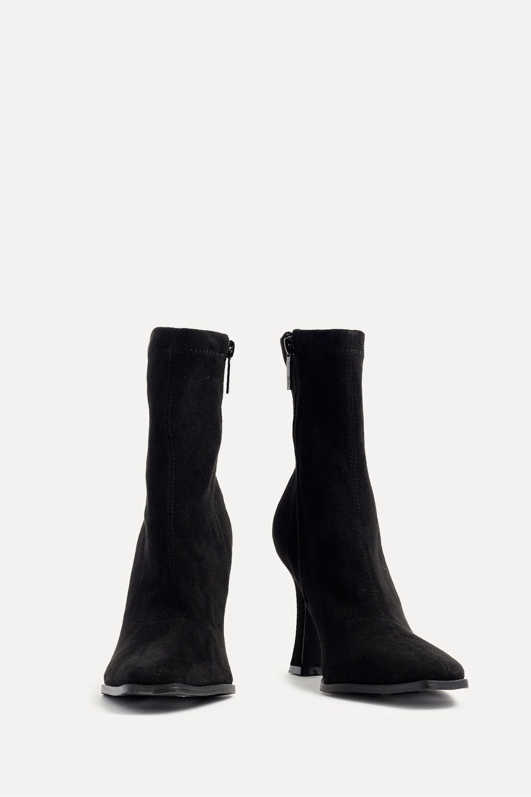 Buy Linzi Black Noelle Square Toe Heeled Sock Boots from the Next UK online shop