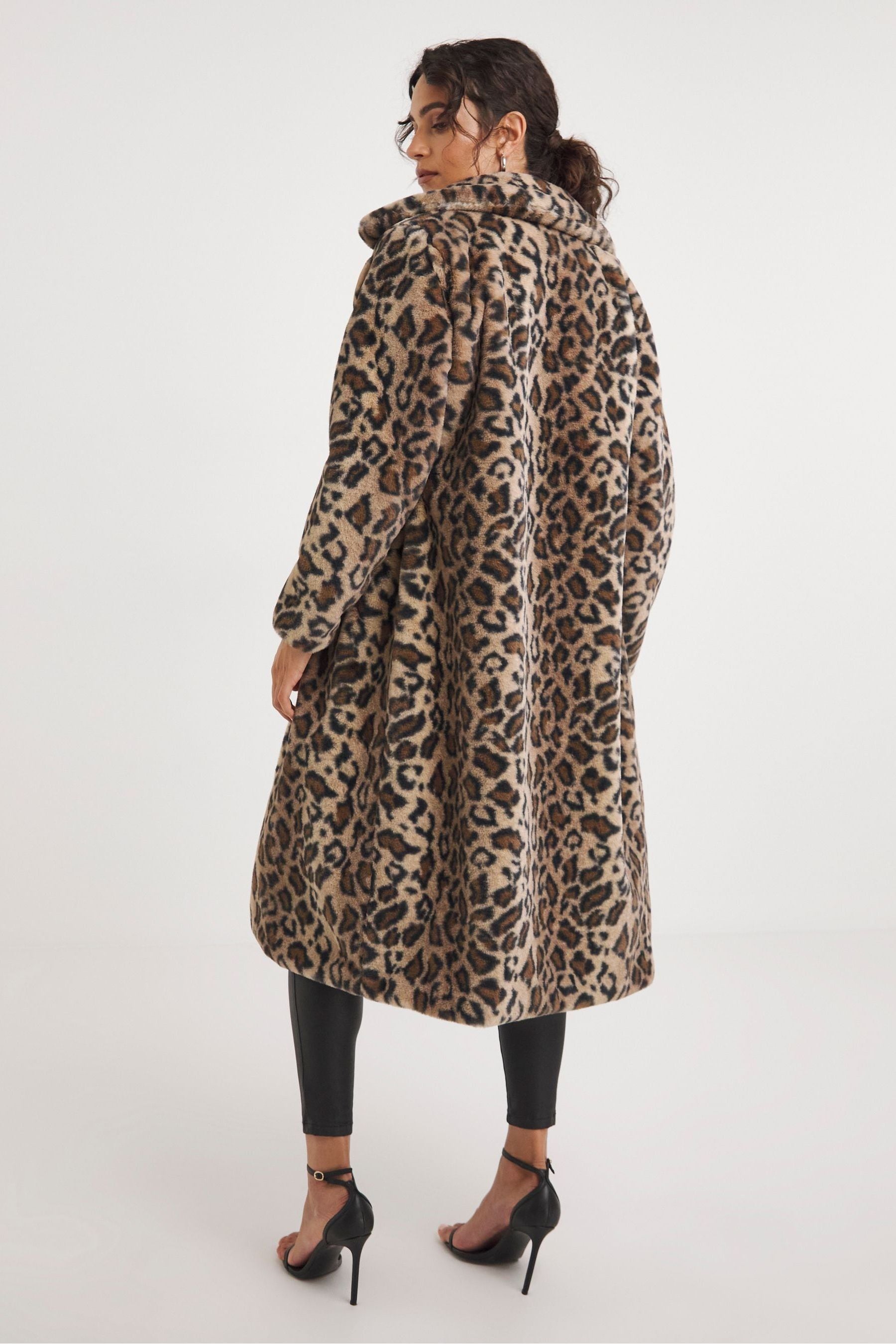 Buy JD Williams Animal Leopard Faux Fur Coat from the Next UK
