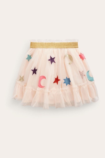 Boden Pink Tulle Appliqué Skirt