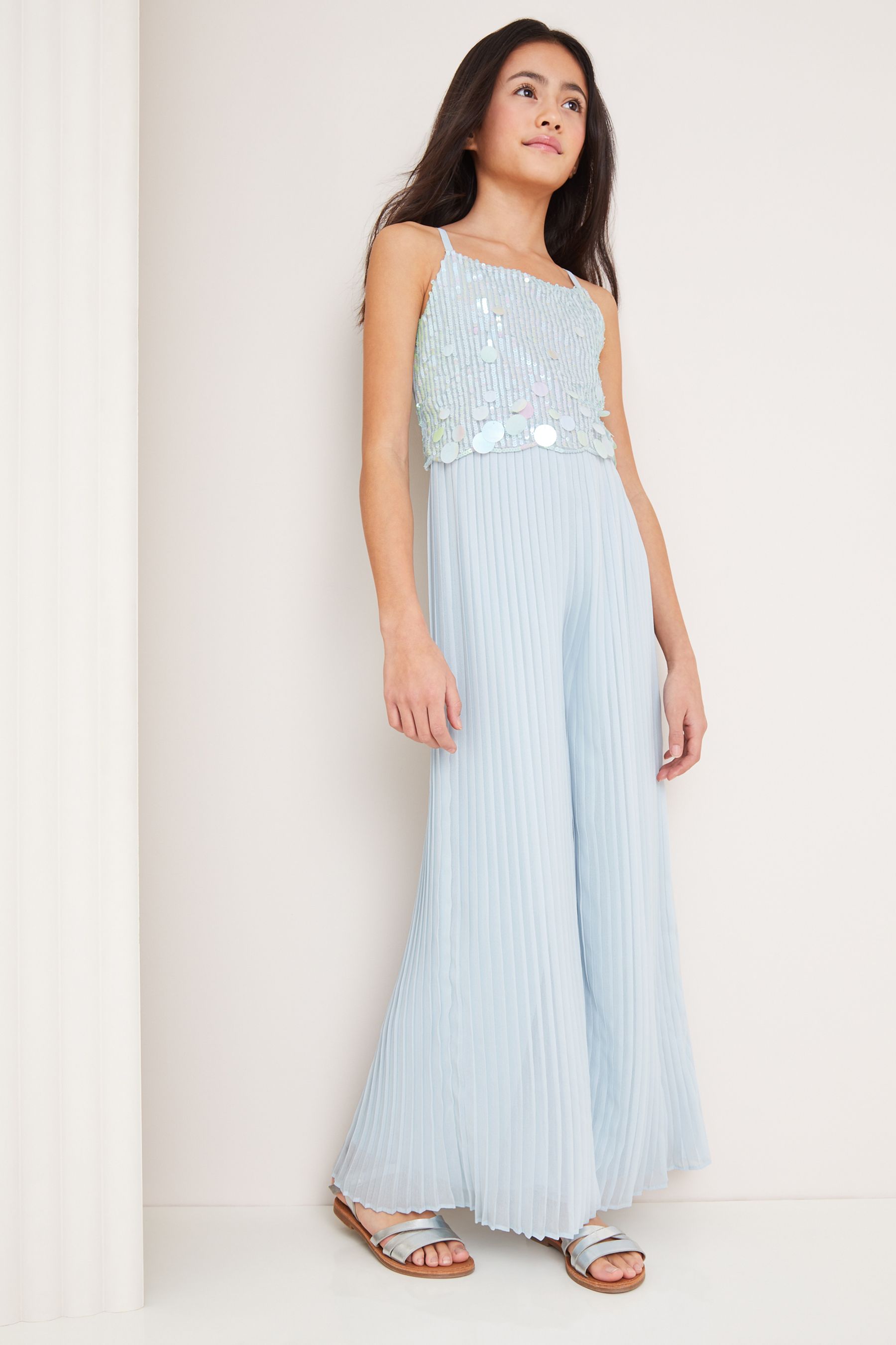 Light blue formal best sale jumpsuit