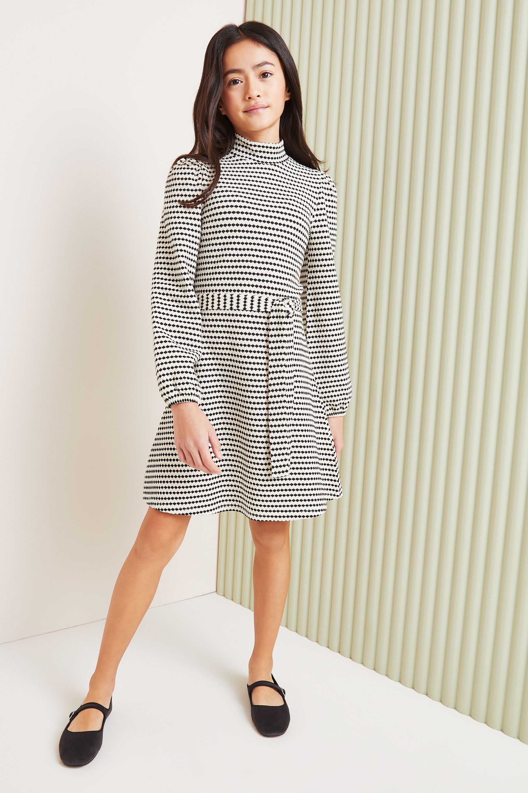 Lipsy Black White Stripe Jersey Dress 5 16yrs
