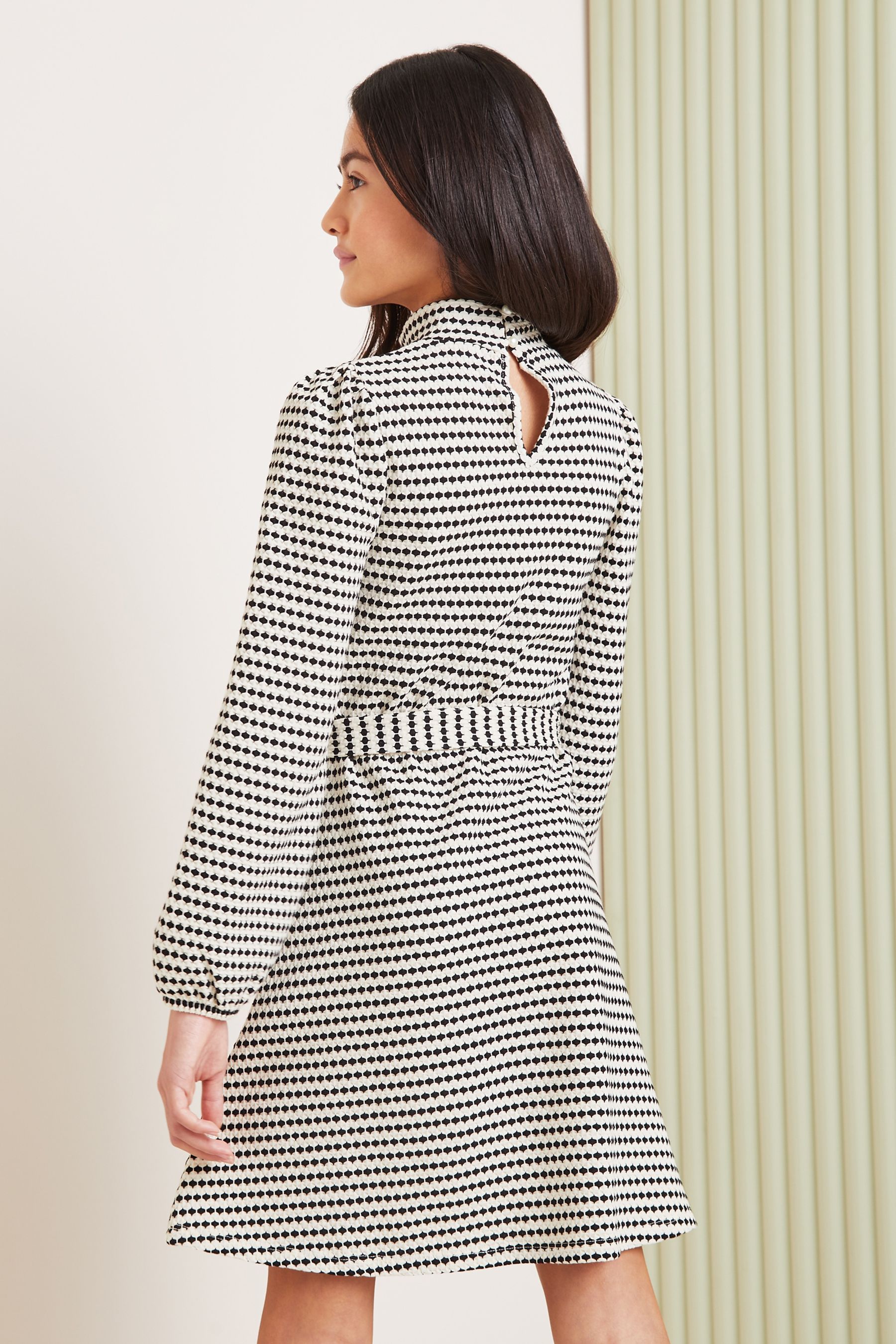 Lipsy Black White Stripe Jersey Dress 5 16yrs