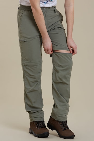 Mountain Warehouse Grey Hiker Stretch Womens Zip-Off Convertible Walking Trousers