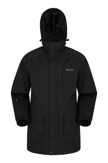 Mountain Warehouse Black Mens Glacier II Extreme Waterproof Long Jacket