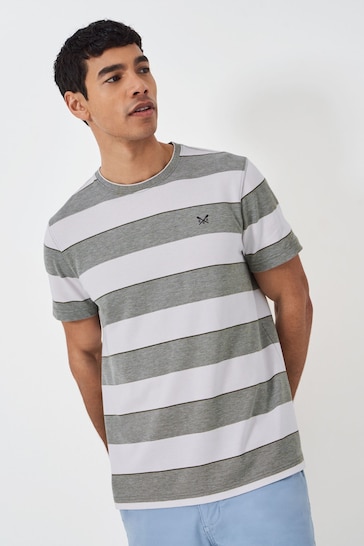 Crew Clothing Oxford Yarn Dye Stripe Pique T-Shirt