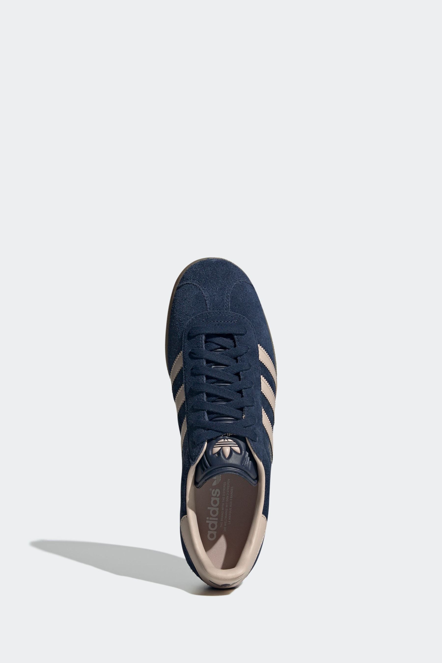 Adidas navy blue gazelle suede trainer sales