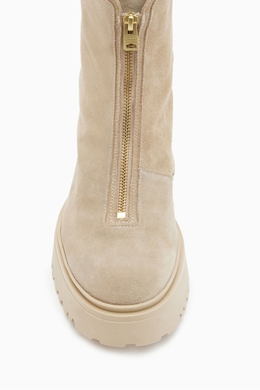 AllSaints Brown Ophelia Suede Boots