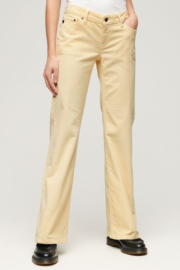 Superdry Cream Low Rise Cord Flare Jeans