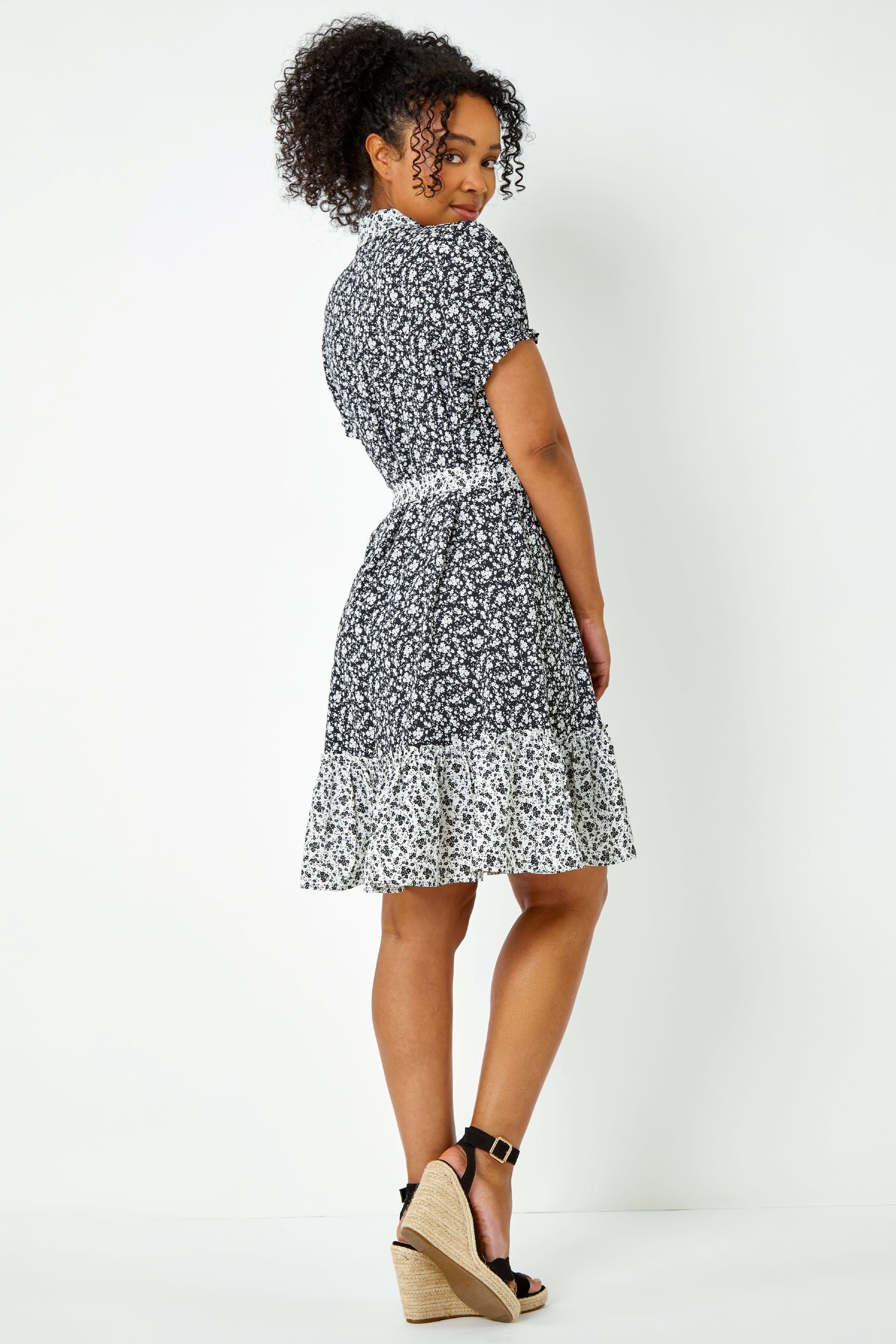 Ditsy floral shirt dress cheap