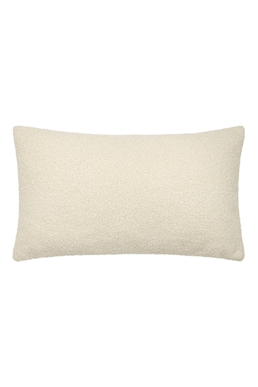 Furn Cream Malham Shearling Fleece Rectangular Feather Filled Cushion