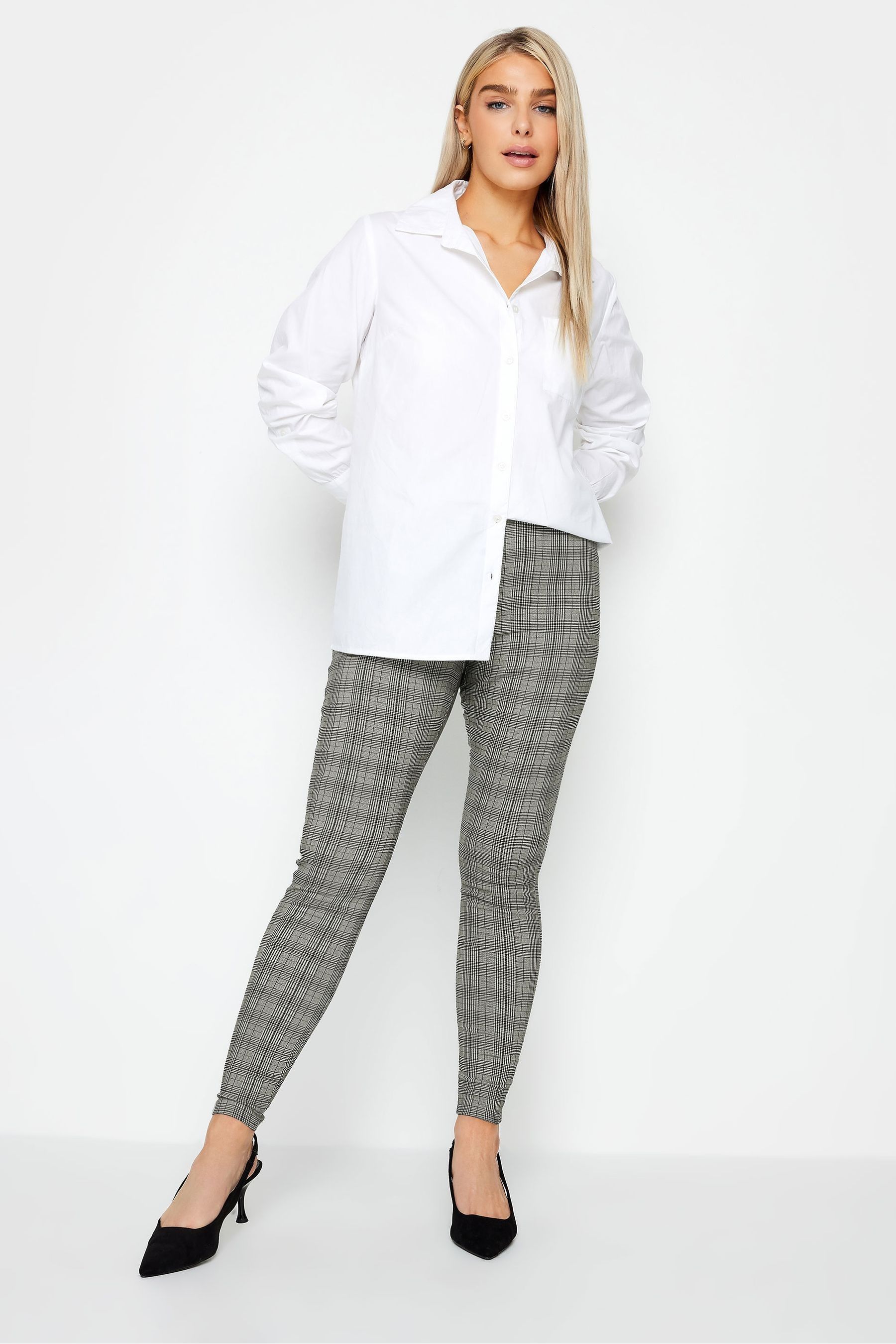 Grey check skinny trousers 2025